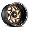 20" Grid Offroad GD14 20x9 5x5 5x5.5 0mm Wheel Gloss Bronze Black Lip Truck Rim