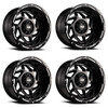 Set 4 20" Grid Offroad GD14 20x9 5x5 5x5.5 0mm Wheels Gloss Black Milled Rims