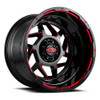 17" Grid Offroad GD14 17x9 6x135 6x5.5 0mm Wheel Gloss Black Red Truck Suv Rim