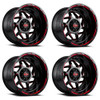 Set 4 20" Grid Offroad GD14 20x9 6x135 6x5.5 15mm Wheels Gloss Black Red Rims