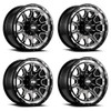 Set 4 20" Grid Offroad GD15 20x9 5x150 0mm Wheels Gloss Black Milled Rims
