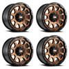 Set 4 20" Grid Offroad GD15 20x9 6x135 6x5.5 0mm Matte Bronze Black Lip Wheels