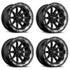 Set 4 20" Grid Offroad GD17  20x10 5x5 5x5.5 -25mm Gloss Black Machined Wheels
