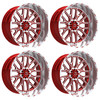 Set 4 24" TIS 560MRL 24x14 8x6.5 -76mm Wheels Gloss Red Machined & Lip Logo Rims
