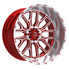 24" TIS 560MRL 24x14 8x6.5 -76mm Wheel Gloss Red Machined Face & Lip Logo Rim