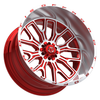 24" TIS 560MRL 24x14 8x6.5 -76mm Wheel Gloss Red Machined Face & Lip Logo Rim