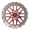 24" TIS 560MRL 24x14 8x6.5 -76mm Wheel Gloss Red Machined Face & Lip Logo Rim
