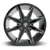 DUB 1PC S109 Push 20x8.5 5x4.25 5x4.5 Gloss Black Milled Wheel 20" 35mm Rim