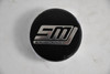 SM Sport Muscle Black/Chrome/Black logo Center Cap Hub Cap  C-195-1 2.620"