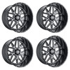 Set 4 20" Hostile H128 Diablo 20x10 6x135 -19mm Wheels Blade Cut Lifted Rims