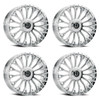 Set 4 22" Dolce Luxury Roma 22x9 5x115 5x120 15mm Chrome w Floating Cap Wheels