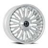 24" Dolce Lusso 24x10 6x135 6x5.5 25mm Sliver Brush Face Wheel Floating Cap Rim