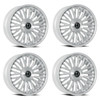 Set 4 24" Dolce Lusso 24x10 6x135 6x5.5 25mm Sliver Brush Face Floating Cap Rims