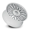 Set 4 24" Dolce Lusso 24x10 6x135 6x5.5 25mm Sliver Brush Face Floating Cap Rims