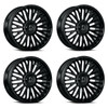 Set 4 24" Dolce Lusso 24x10 6x135 6x5.5 25mm Glossy Black Floating Cap Wheels