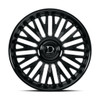 Set 4 24" Dolce Lusso 24x10 6x135 6x5.5 25mm Glossy Black Floating Cap Wheels