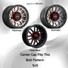 Vision Offroad C111MB-65V Matte Black 5x5 Nemesis 111 Center Cap Hub Cap