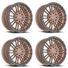 Set 4 22" Vortek VRT-604 Matte Bronze With Black Bead Ring 22x10 Wheels 8x170 8x180 -18mm Rims