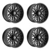 Set 4 22" Gear Off Road 775BM Surge 22x10 8x180 -19mm Gloss Black Milled Wheels