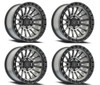 Set 4 17" Arena Mesa 17x9 5x5 0mm Satin Gun Metal Center Satin Black Lip Wheels