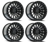 Set 4 20" Arena Mesa 20x9 6x135 0mm Satin Black Center Glossy Black Lip Wheels
