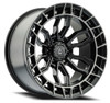 Set 4 22" Arena Recon 22x9.5 6x135 20mm Glossy Black Center Machined DDT Lip Rim