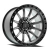 17" Arena Mission 17x9 6x5.5 0mm Satin Gun Metal Center Satin Black Lip Wheel
