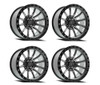 Set 4 20" Arena Mission 20x9 6x5.5 0mm Satin Gun Metal Center Satin Black Lip
