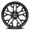 Set 4 22" Select Syndicate Glossy Black Machined DDT 22x9 Wheels 5x120 20mm Rims