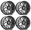 Set 4 22" Select Syndicate Glossy Black Machined DDT 22x9 Wheels 5x112 38mm Rims