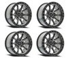 Set 4 20" Arena Mission 20x9 5x5 0mm Satin Gun Metal Center Satin Black Lip Rims