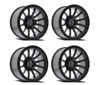 Set 4 20" Arena Mission 20x10 6x5.5 -18mm Satin Black Wheels Lifted Truck Rims