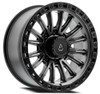 Set 4 20" Arena Mission 20x9 8x180 0mm Satin Gun Metal Center Satin Black Lip