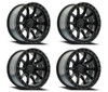 Set 4 17" Arena Mission 17x9 5x5 -12mm Satin Black Wheels Lifted For Jeep Rims