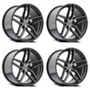 Set 4 20" Select Shadow Glossy Black Brushed DDT 20x10.5 Wheels 5x112 38mm Rims