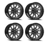 Set 4 20" Arena Trek 20x9 6x135 0mm Glossy Gun Metal Center Glossy Black Lip Rim
