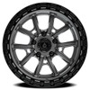 Set 4 17" Arena Trek 17x9 5x5 -12mm Glossy Gunmetal Center Glossy Black Lip Rims