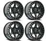 Set 4 17" Arena Torque 17x9 6x135 -12mm Satin Black Lifted For Ford Lincoln Rims