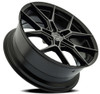 22" Select Alpine Glossy Black Brushed DDT Face Clear 22x9 Wheel 5x112 18mm Rim