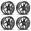 Set 4 22" Fittipaldi Street FS371B 22x9 5x112 25mm Wheels Gloss Black Rims