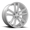 DUB 1PC S257 Flex 22x9.5 6x5.5 Gloss Silver Brushed Face Wheel 22" 25mm Rim