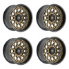 Set 4 20" Fittipaldi Off Road FA22 20x10 8x180 -19mm Gloss Bronze Black Lip Rims