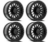 Set 4 20" Arena Hustle 20x9 8x170 20mm Satin Black Center Glossy Black Lip  Rims