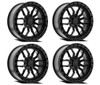 Set 4 20" Arena Hustle 20x10 6x5.5 -18mm Satin Black Center Glossy Black Lip Rim