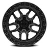 17" Arena Hustle 17x9 5x5 0mm Wheel Satin Black Center Glossy Black Lip Rim