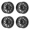 Set 4 17" Gear Off Road Sequence 769B 17x9 8x6.5 8x170 18mm Gloss Black Wheels