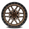 Set 4 17" Arena Hustle 17x9 6x135 0mm Smoked Bronze Center Satin Black Lip Rims