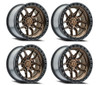 Set 4 17" Arena Hustle 17x9 5x5 -12mm Smoked Bronze Center Satin Black Lip Rims