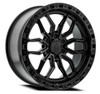 22" Arena Hustle 22x9.5 6x5.5 20mm Wheel Satin Black Center Glossy Black Lip Rim