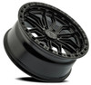 22" Arena Hustle 22x9.5 6x5.5 20mm Wheel Satin Black Center Glossy Black Lip Rim